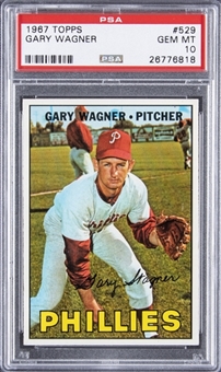 1967 Topps #529 Gary Wagner - PSA GEM MT 10 - POP 5!